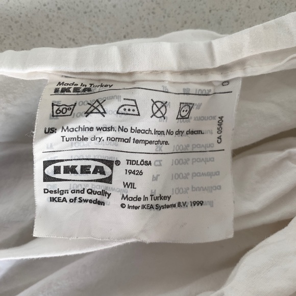 *Flaws* Ikea TIDLOSA 100% Cotton Elastic Dust Ruffle Bed Skirt, Size Adjustable? - Picture 7 of 9